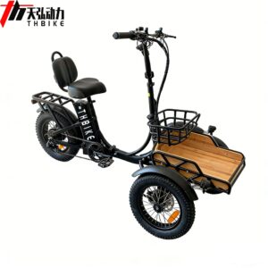 Pet strolling ebike cargo bike heavy duty  bike electric 16" 18"  20" electric tricycle with front bamboo box electric trike 350W 500W cargo ebike custom